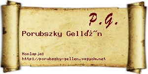 Porubszky Gellén névjegykártya